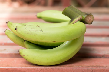 Close up of Green banana fruit