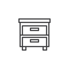 Nightstand outline icon. linear style sign for mobile concept and web design. Drawer simple line vector icon. Symbol, logo illustration. Pixel perfect vector graphics