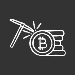 Cryptocurrency mining service chalk icon