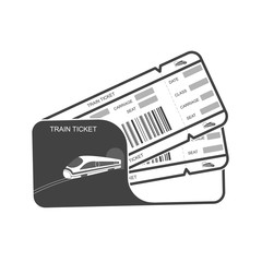 Modern icon Train ticket Isolated object on white background.