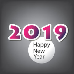 Best Wishes - Abstract Modern Style Happy New Year Greeting Card or Background, Creative Design Template - 2019