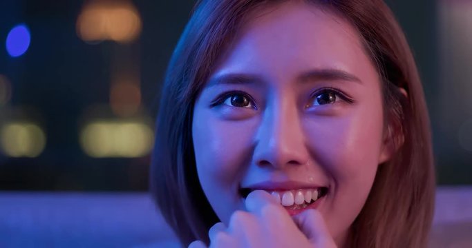 woman cry while watching movie