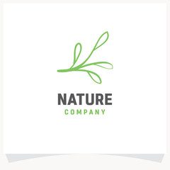 Nature Leaf Hand drawn Logo Design Template