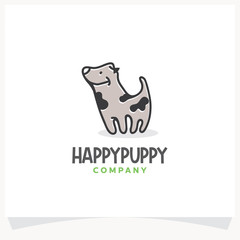 Happy Puppy Logo, Cute Dog Design Template