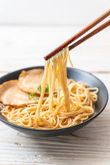 tonkotsu ramen noodles with chaashu pork