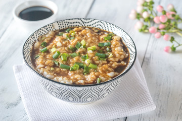 Bowl of congee - Asian rice porridge