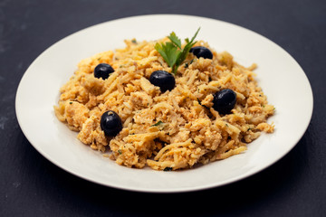 typical portuguese dish bacalhau a bras
