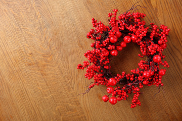 Christmas wreath of red berries