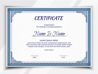 certificate Landscape gradient color blue.
Template diploma border.