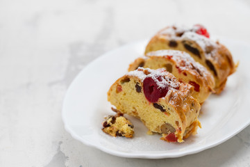 typical portuguese Christmas cake Bolo rei