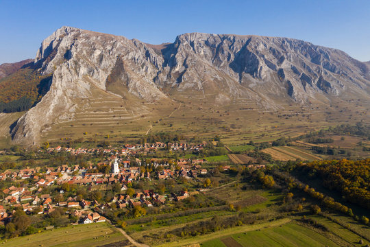 Piatra Secuiului, Rimetea village aerial drone picture