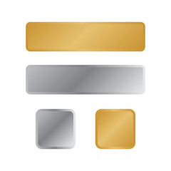 Obraz premium Bronze, silver and golden banners. Metal gold plate vector vintage