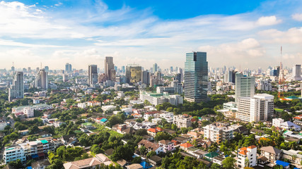 Fototapeta premium Bangkok Metropolis, widok z lotu ptaka na największe miasto Tajlandii