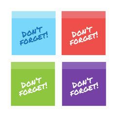 Sticky notes vector set. Memo paper sticker banner