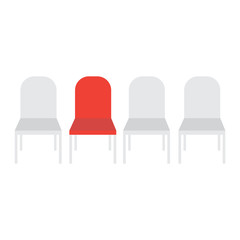 Vacant chairs vector. Job recruiting concept. Empty vacant place vacancy