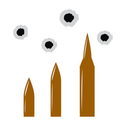 Vector shot gun bullets. Gunshot of weapon bullets