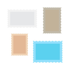 Postage stamps and mail stamp. Set of postal stamp frame background