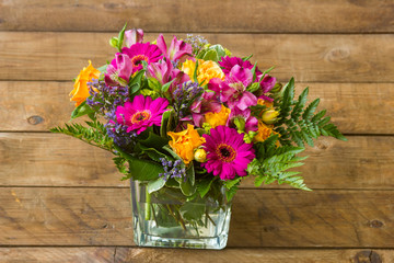 colorful flowers in a vase