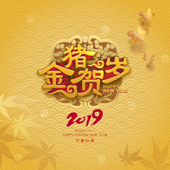 Chinese new year graphic the year of the pig.