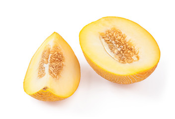 yellow melon isolated on white background