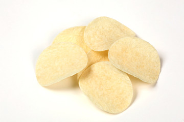 potato chips isolated on white background