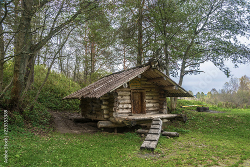 A Small Wooden Hut In The Park Of The Village Kukoboy