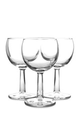 Vintage glass goblet on white background
