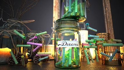 Dreams comes true, illustrazione 3d