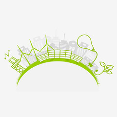 Obraz premium Eco green city. Environmental and Ecology concept, Vector illustration.
