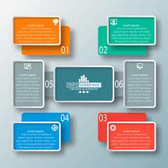 Abstract 3D Paper Infographics. Business template .Vector illustration