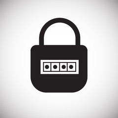 Padlock lock on white background icon