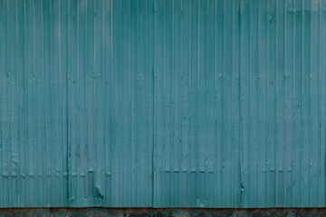 Texture green corrugated iron of aluminum or zinc for background