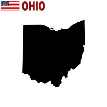Map of the U.S. state of Ohio on a white background.