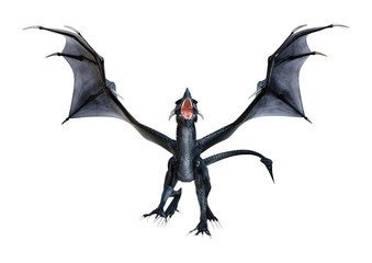 3D Rendering Fairy Tale Dragon on White