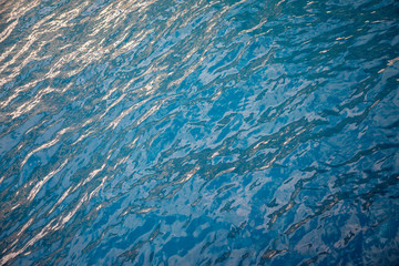 Beautiful blue sea with sun-shining light reflection