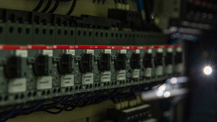 A row of motor circuit breakers