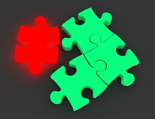 3d puzzle concept. businessl concept . 3d rendered illustration