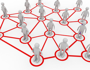 3d social networking success concept . 3d rendered illustration