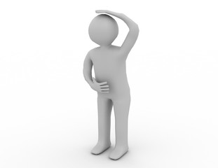 3d Sick Man Having Pain . 3D rendered illustration