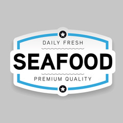 Seafood label fresh sign