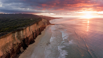 cliffs over sea aerial photo