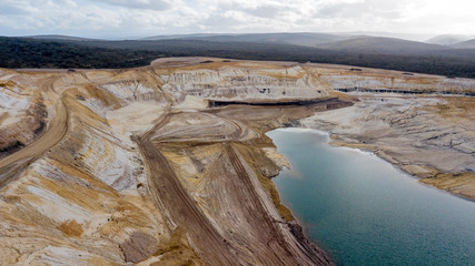 old open cut mine aerial photo