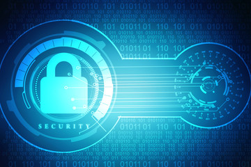 2d illustration Safety concept: Closed Padlock on digital background