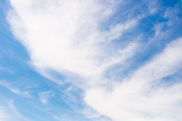 White could with blue sky.