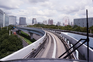 Fototapeta premium Train heading to Odaiba Tokyo