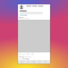 Photo sharing social media app design mockup