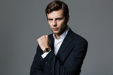 Close up portrait of a handsome young businessman