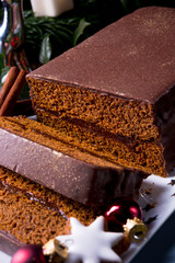 Tasty Chocolate gingerbread with  plum jam filling