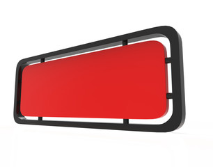 Blank lightbox on the white background. Illuminated lightbox screen with empty space for design. Blank billboard or display screen. 3d illustration