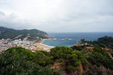 Fototapeta na wymiar Panorama of the bay of Tossa de Mar.Spain.